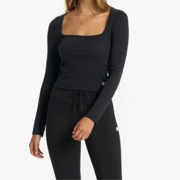Vuori Tops - Vuori Black Square Neck Long Sleeve